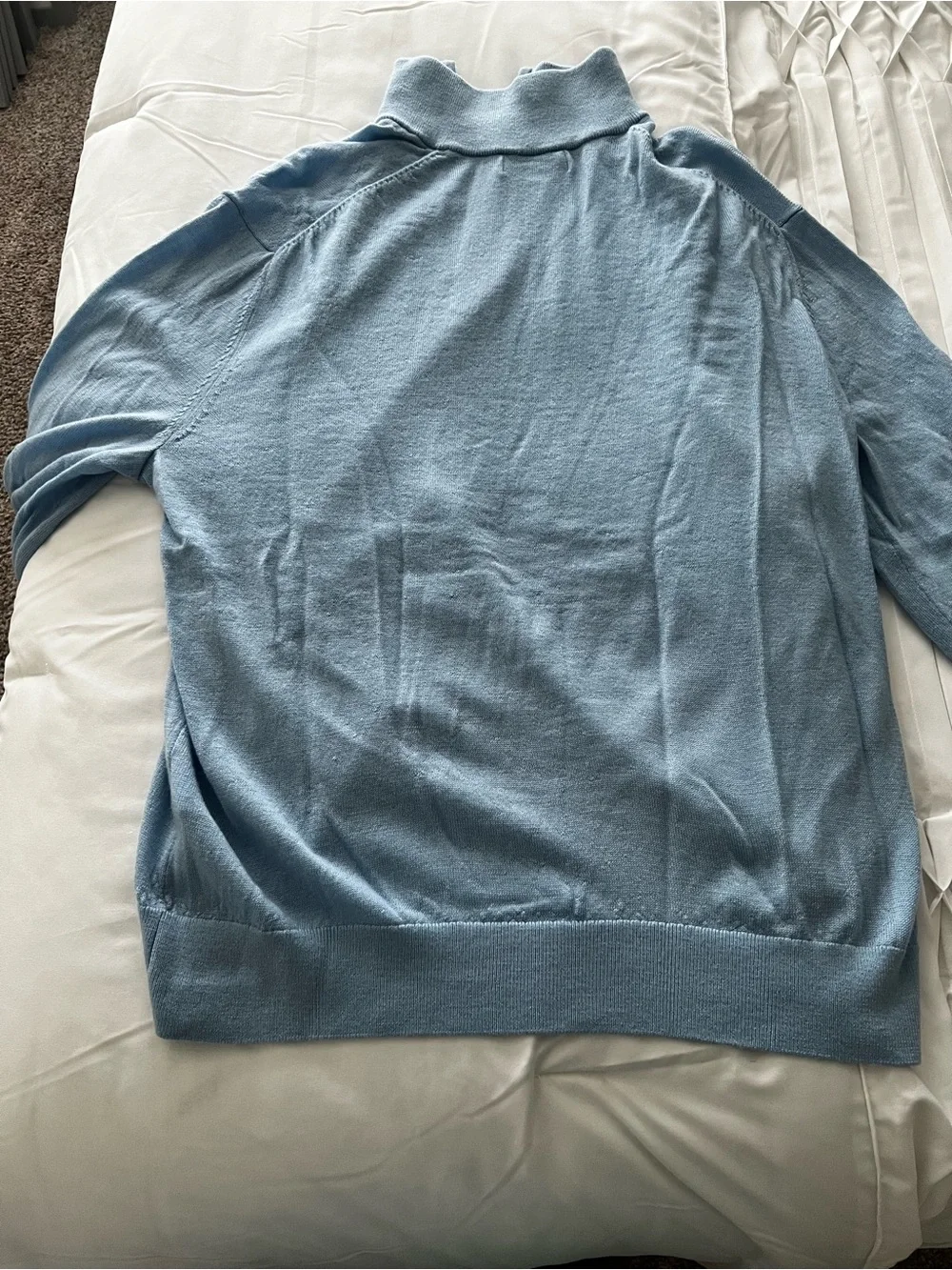 Banana Republic Men's Sky Blue Quarter-Zip Sweater